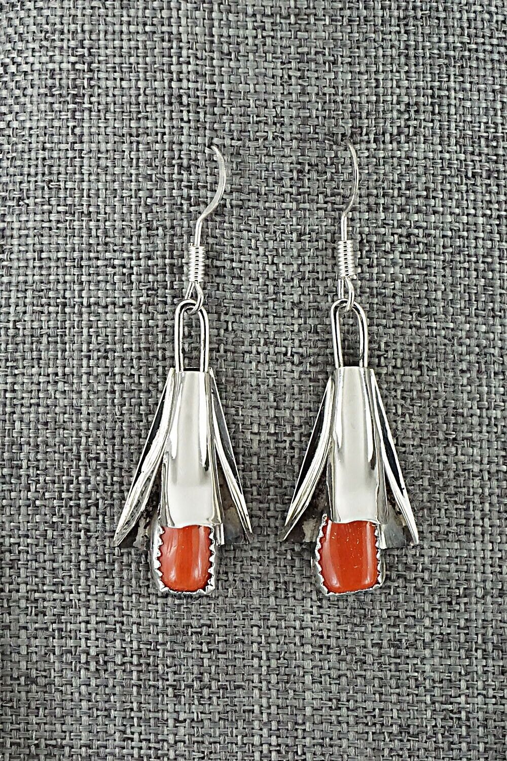 Turquoise, Coral & Sterling Silver Squash Blossom Set - Louise Yazzie