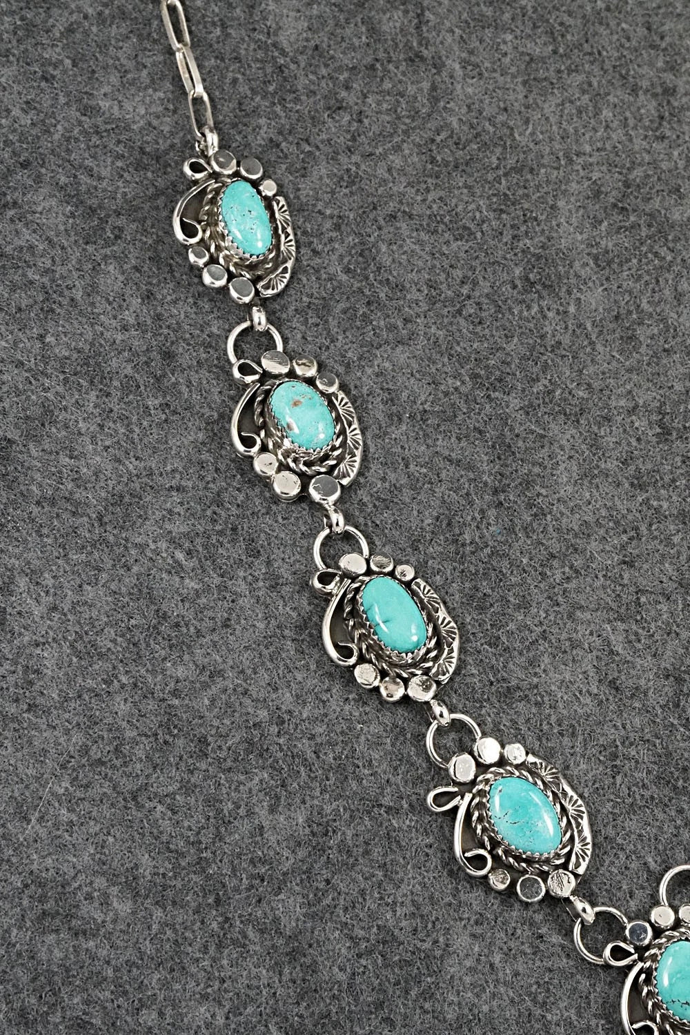 Turquoise & Sterling Silver Necklace and Earrings Set - Phil Nez