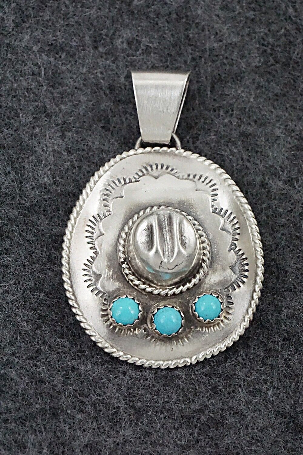 Turquoise & Sterling Silver Pendant - Bobby Platero