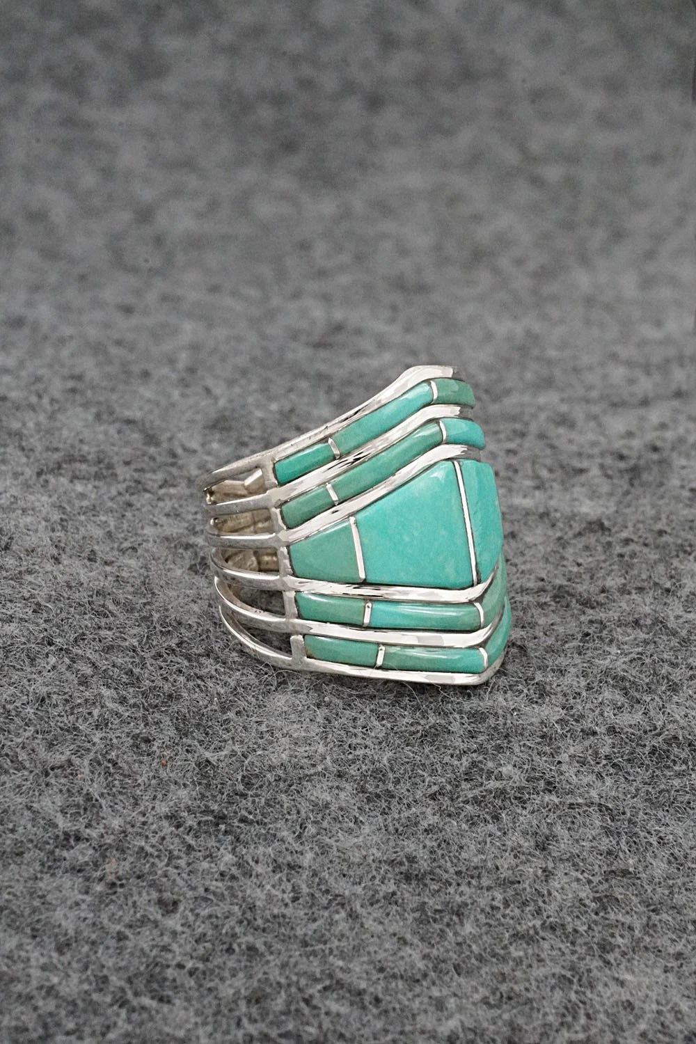 Turquoise & Sterling Silver Ring - Andrew Enrico - Size 7