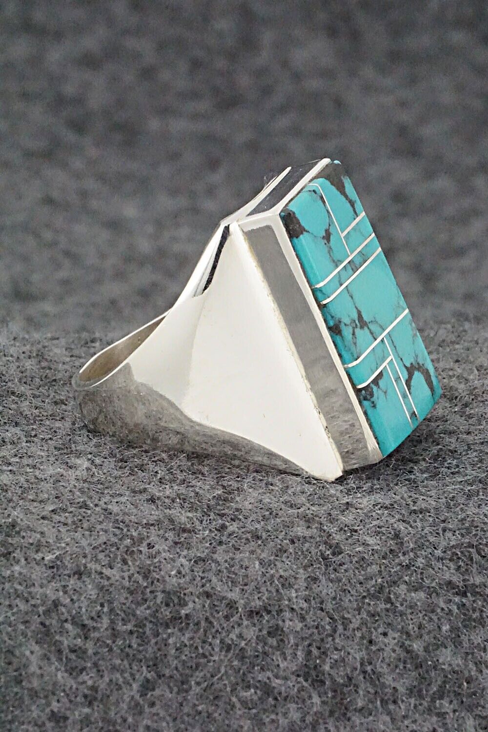 Turquoise & Sterling Silver Ring - Wilbert Gray - Size 11.75