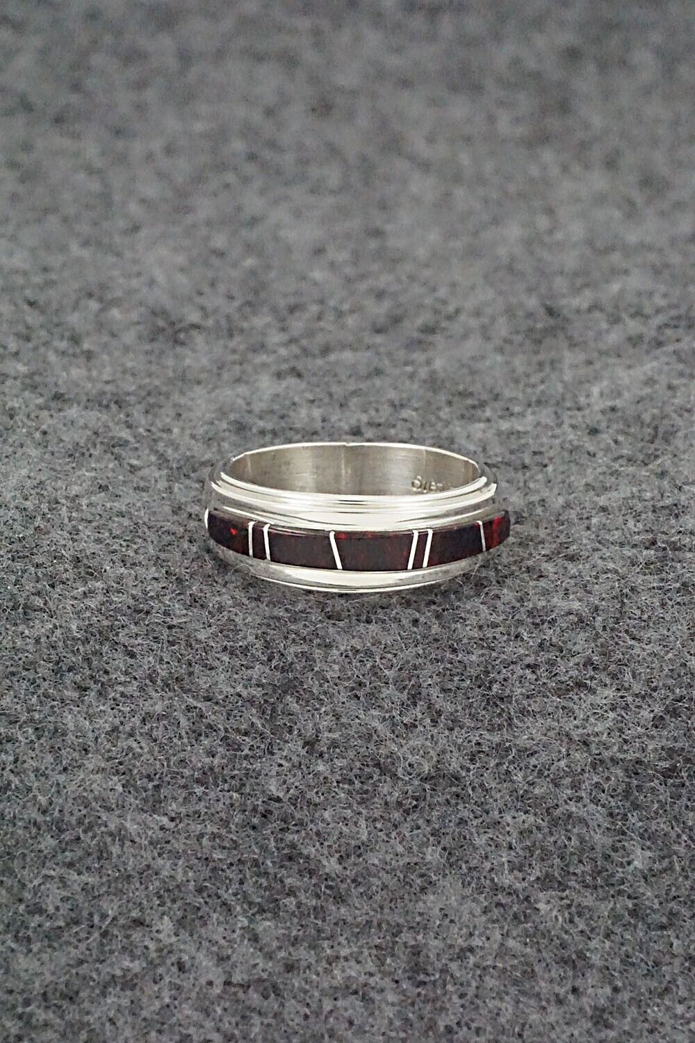 Onyx & Sterling Silver Inlay Ring - Wilbert Muskett Jr. - Size 7