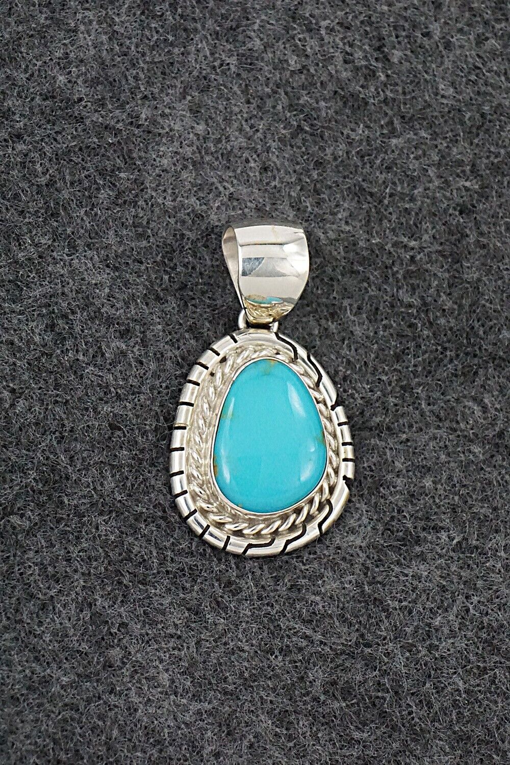 Turquoise & Sterling Silver Pendant - Johnny Frank