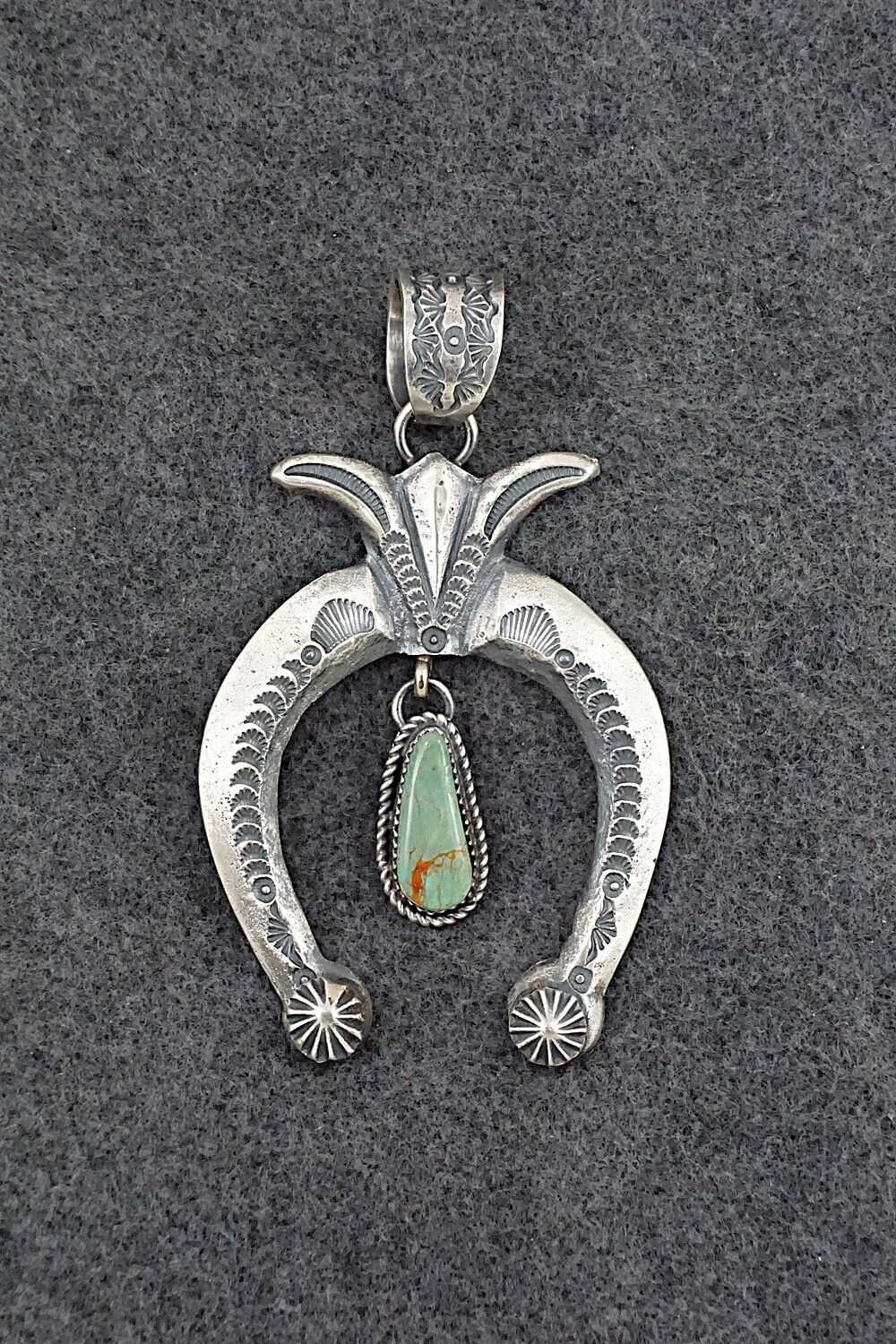 Turquoise & Sterling Silver Naja Pendant - Eva & Linberg Billah
