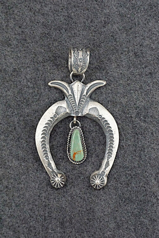 Turquoise & Sterling Silver Naja Pendant - Eva & Linberg Billah