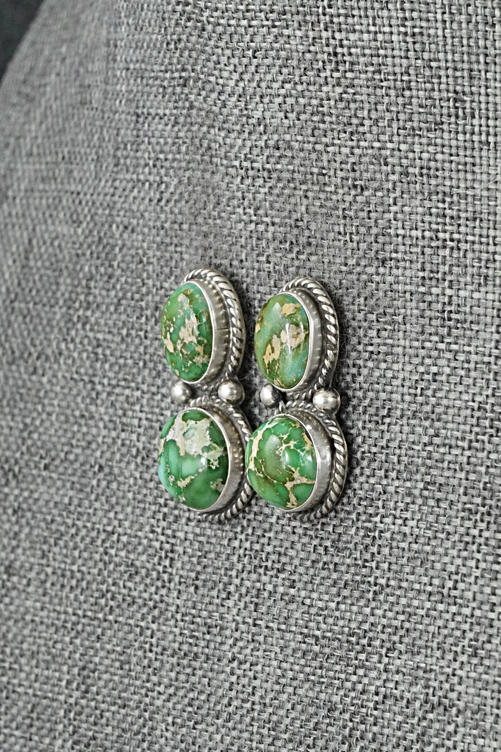 Turquoise & Sterling Silver Earrings - Eugene Gruber