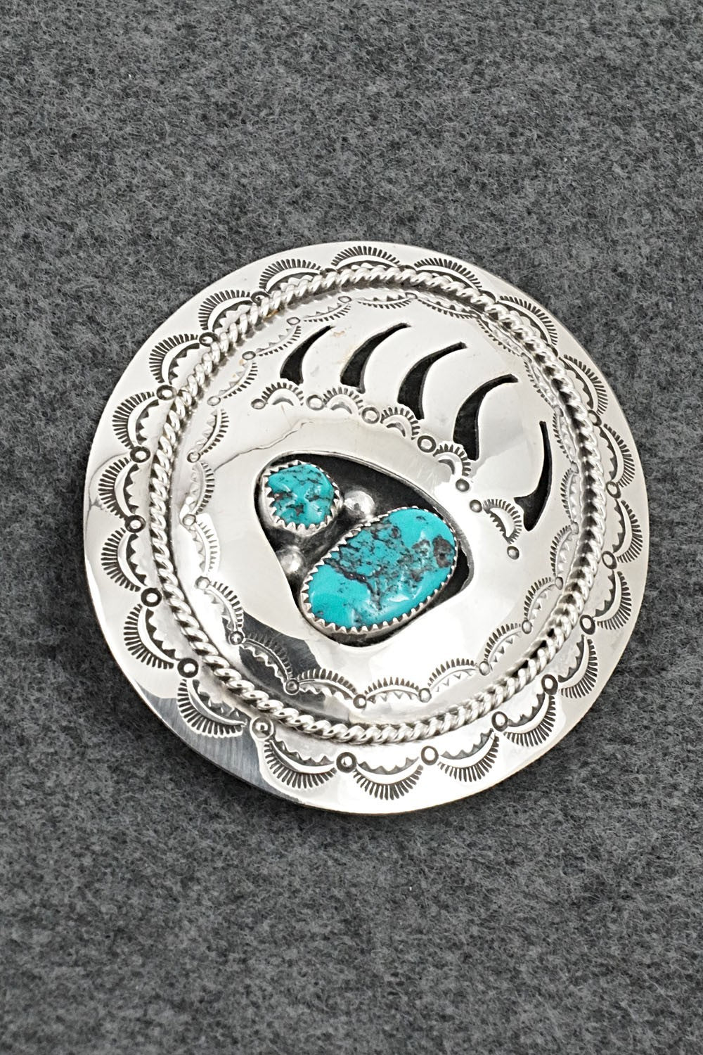 Turquoise & Sterling Silver Belt Buckle - Wilbert Muskett Sr.