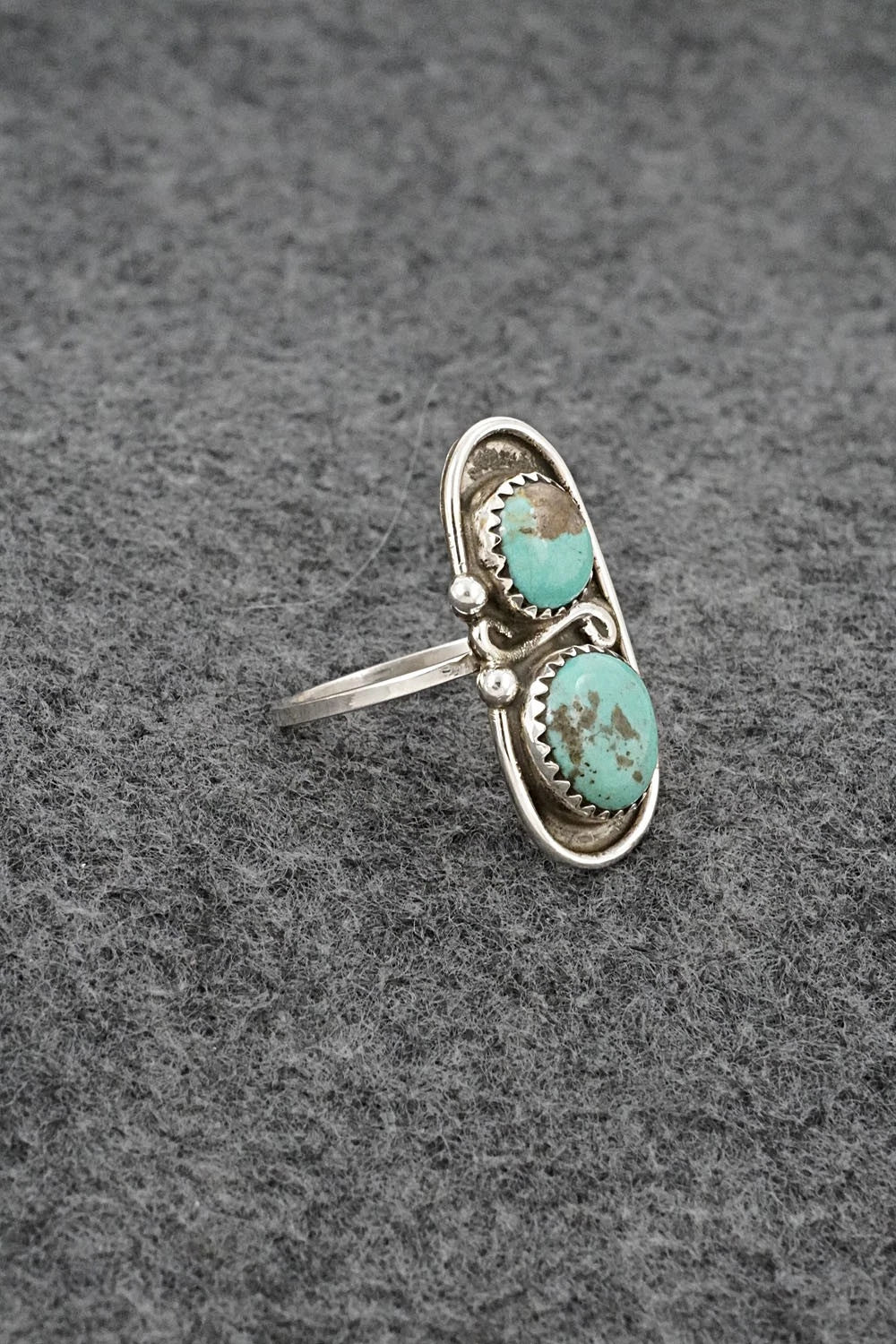 Turquoise & Sterling Silver Ring - Cody Nez - Size 8
