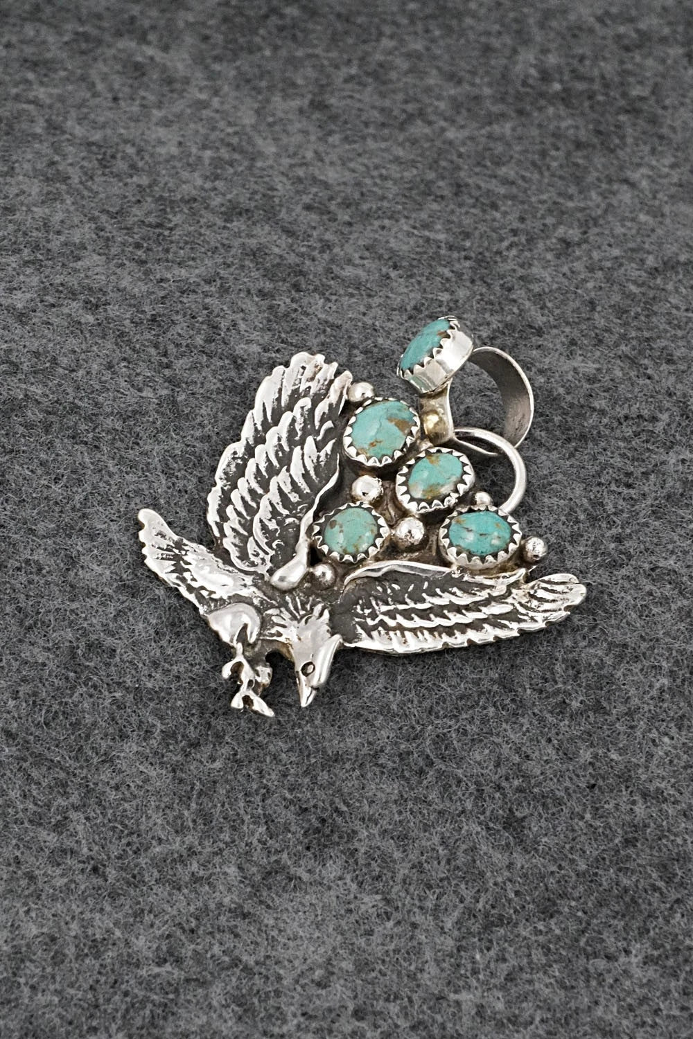 Turquoise & Sterling Silver Pendant - Priscilla Reeder