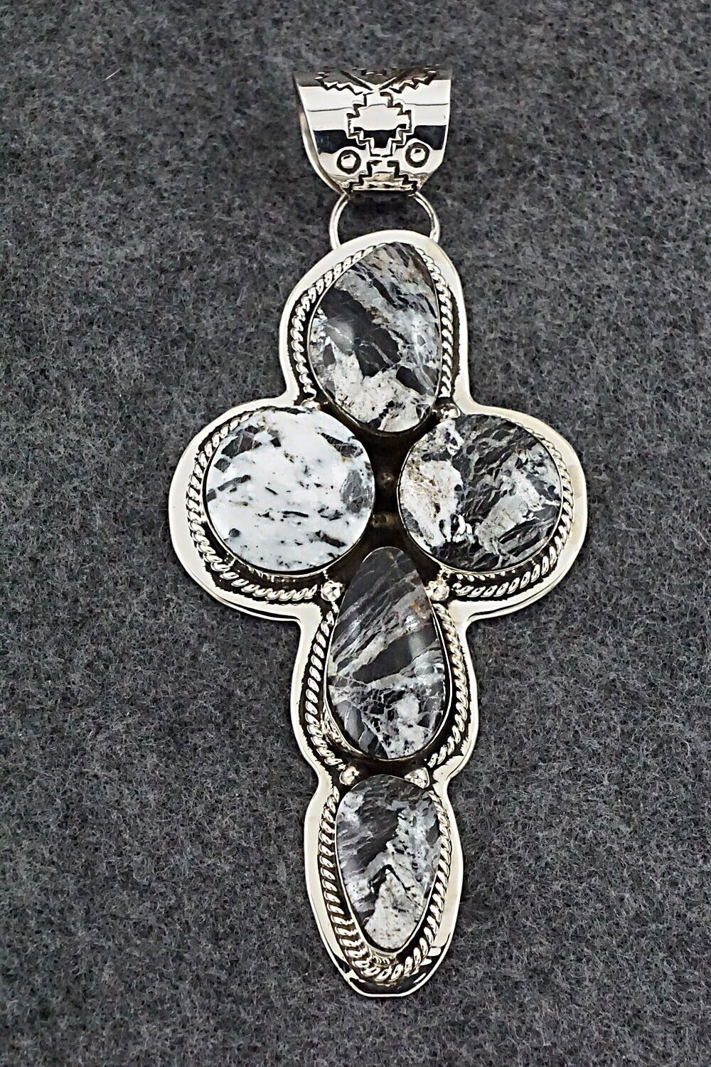 White Buffalo & Sterling Silver Pendant - Maria Bahe