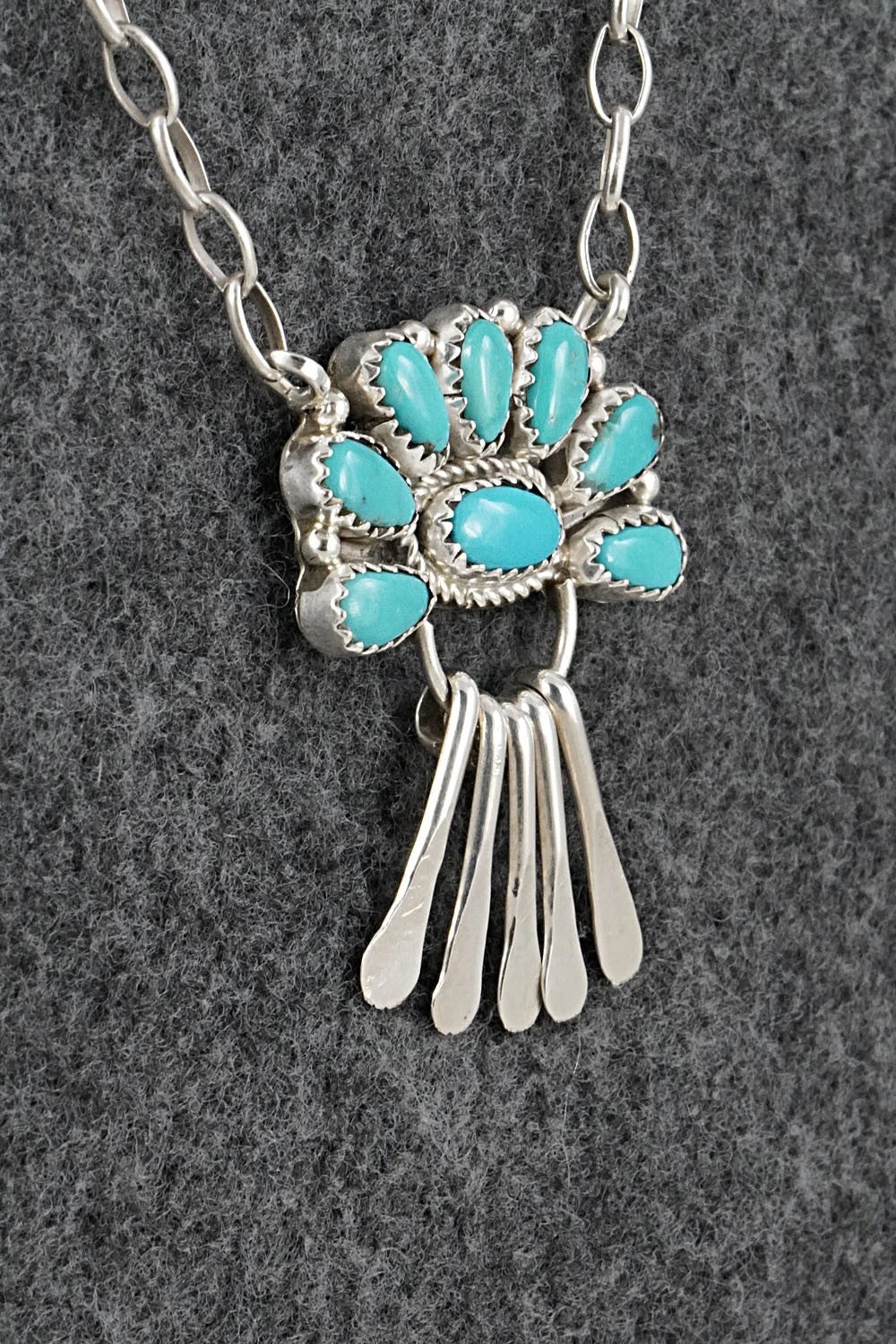 Turquoise & Sterling Silver Necklace - Justina Wilson