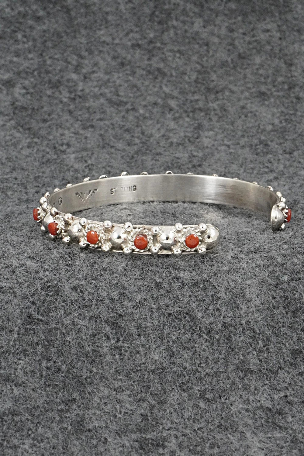 Coral & Sterling Silver Bracelet - Gilbert Weebothee