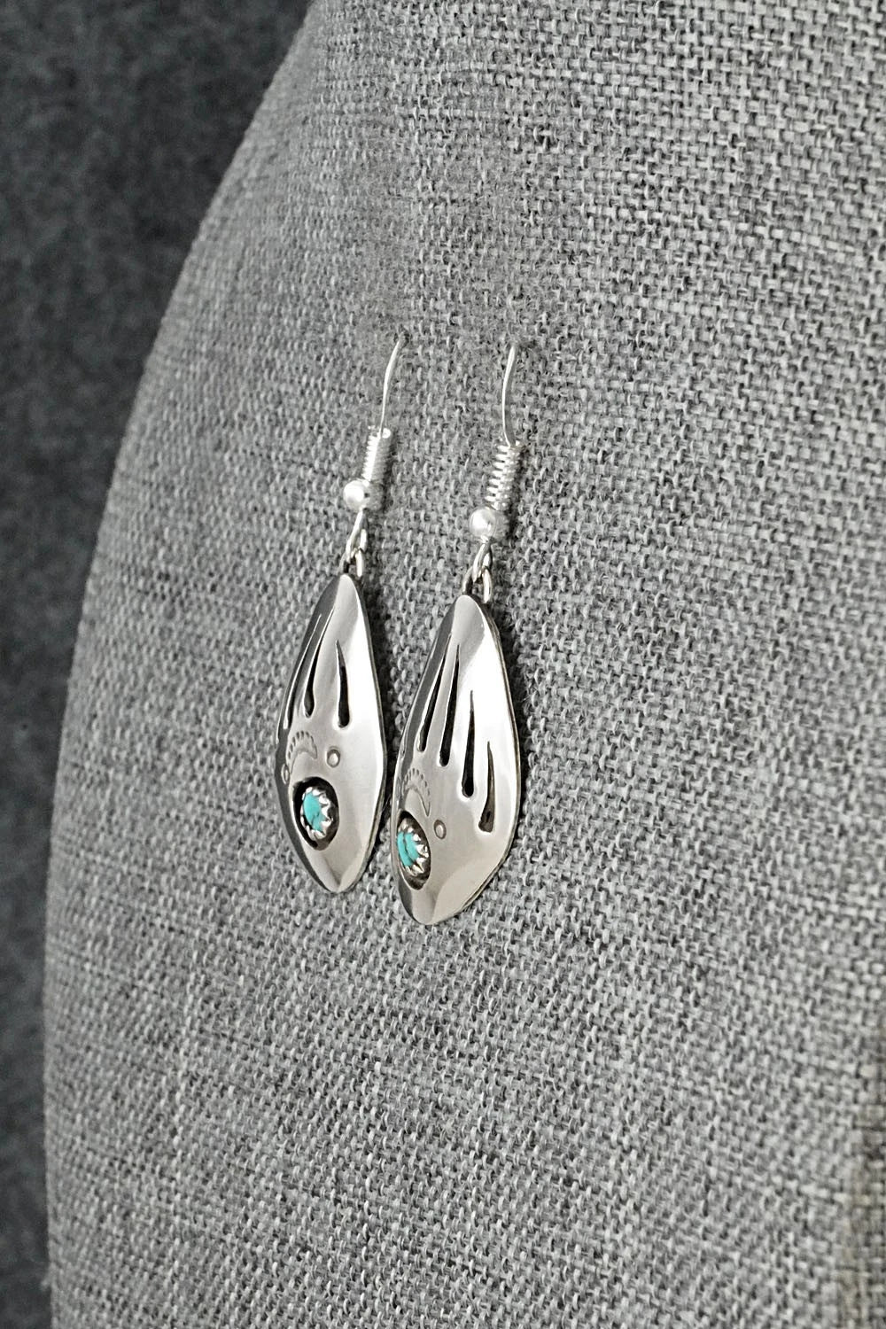 Turquoise & Sterling Silver Earrings - Ervin Begay