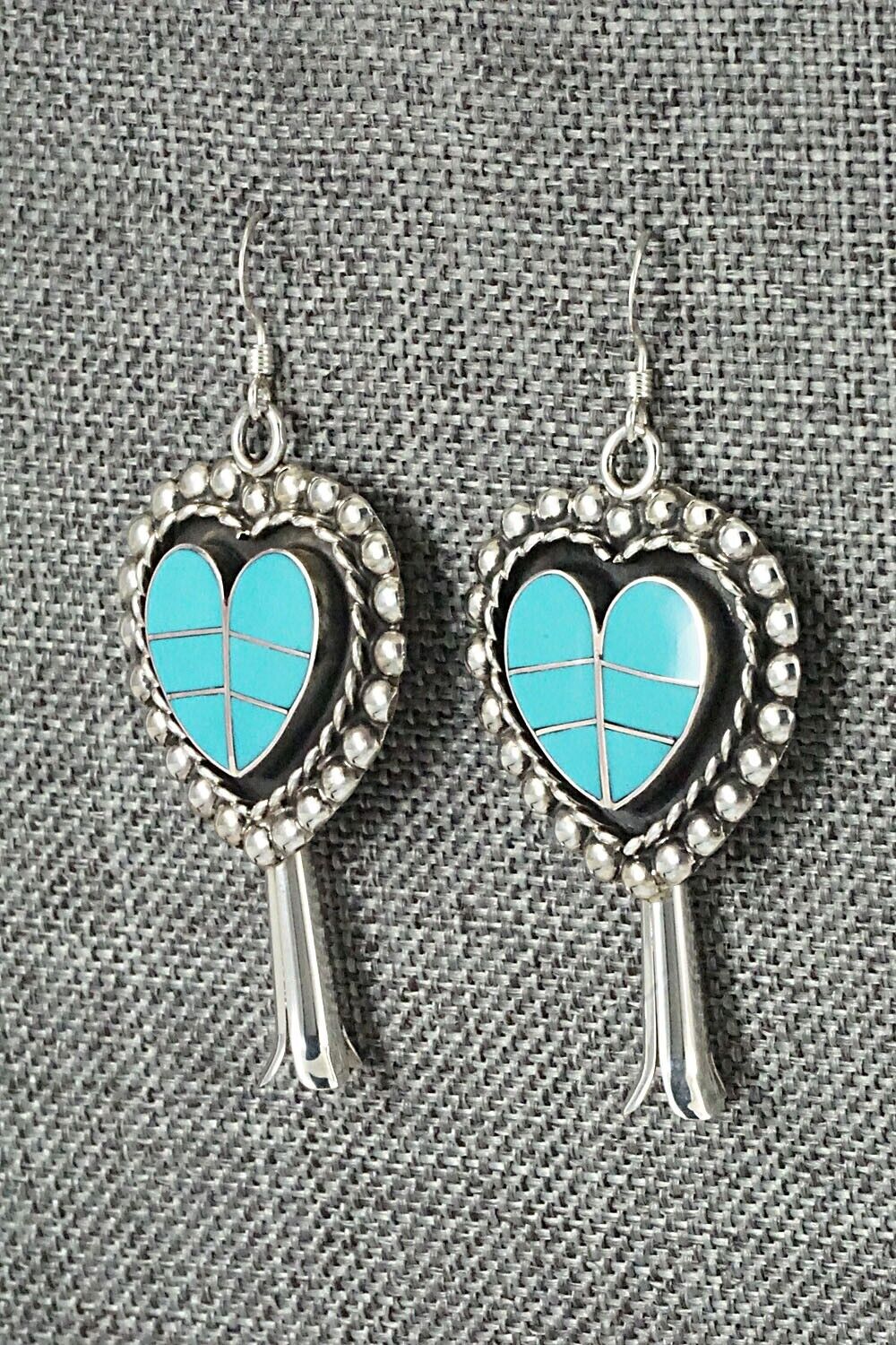 Turquoise & Sterling Silver Squash Blossom Set - Faye Lowsayatee