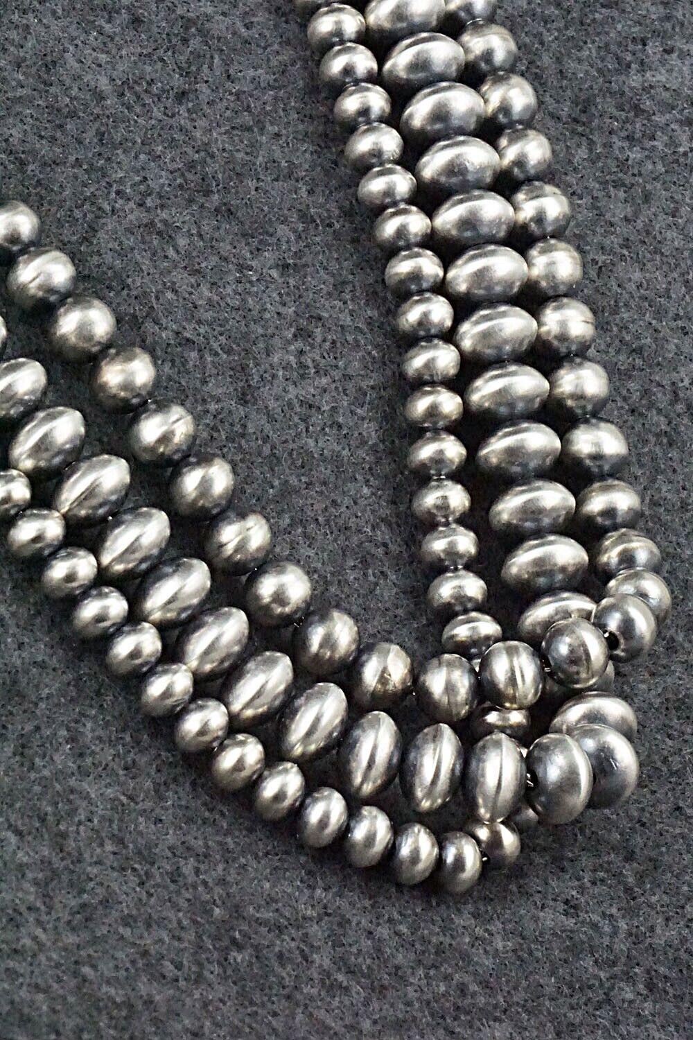 Sterling Silver Navajo Pearl Necklace 20" - Dorinda Mariano