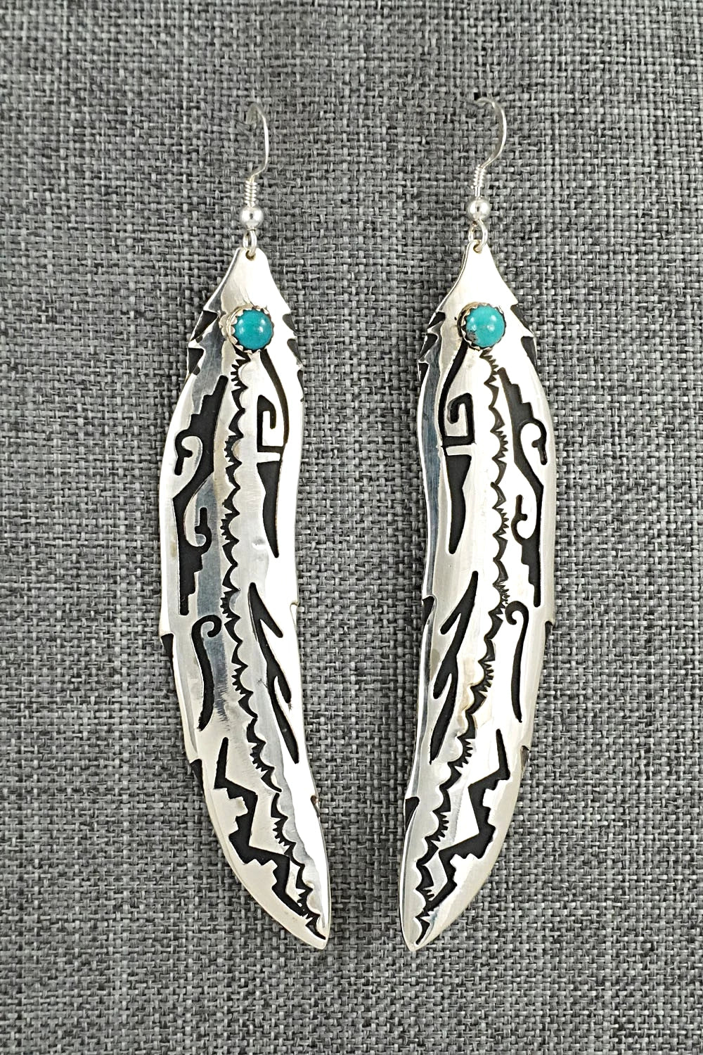 Turquoise & Sterling Silver Earrings - Rosita Singer