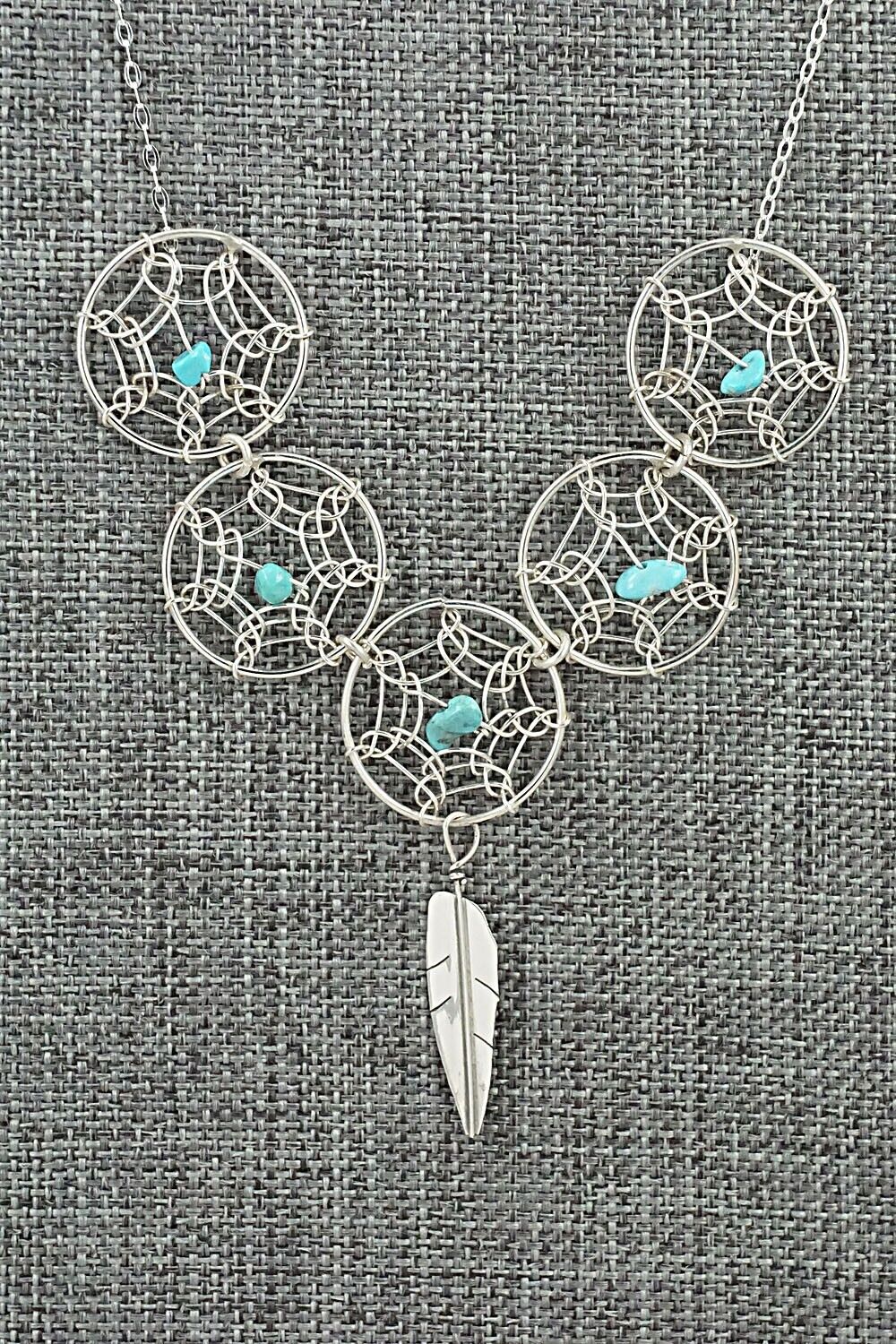 Turquoise & Sterling Silver Necklace - Lorenzo Arviso Jr.