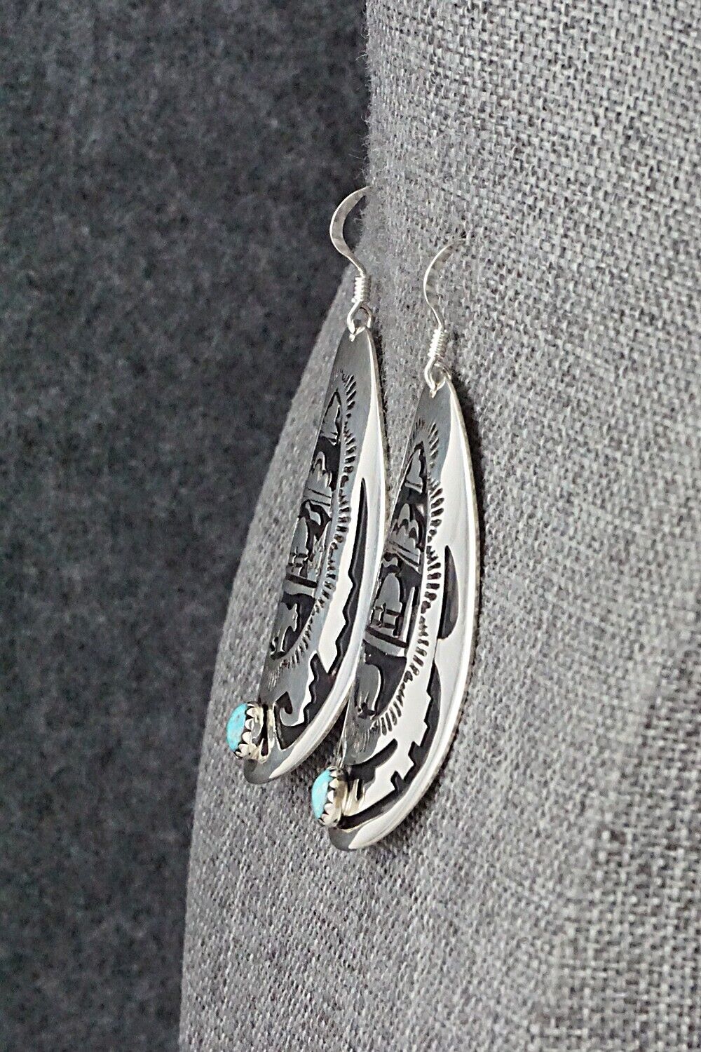 Turquoise & Sterling Silver Earrings - Rosita Singer