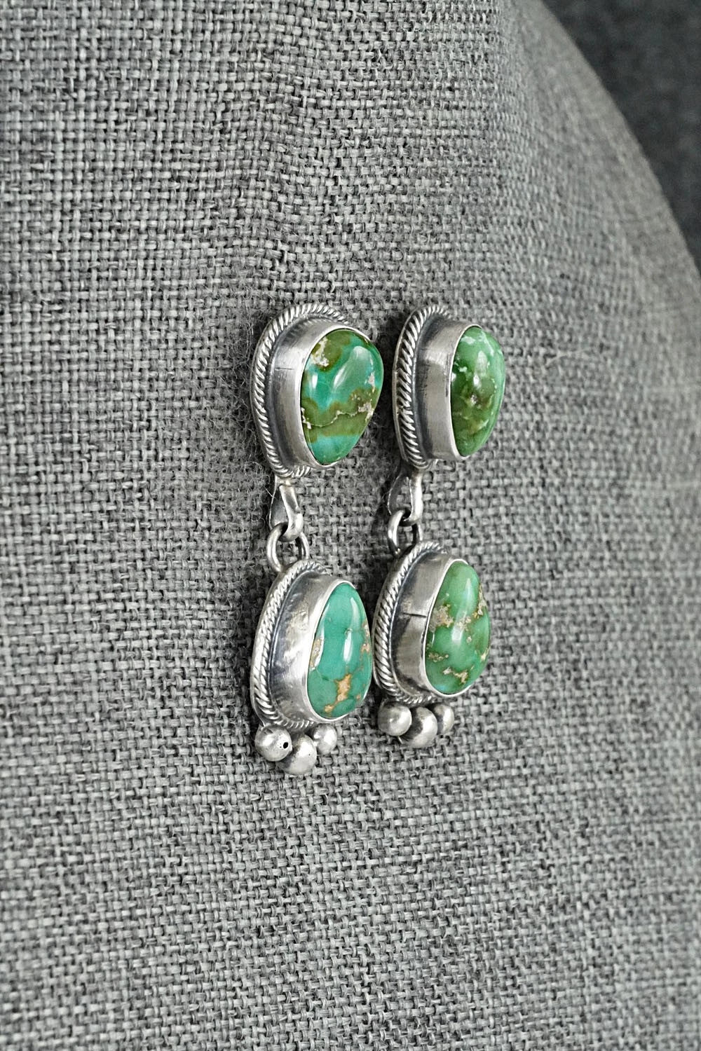 Turquoise & Sterling Silver Necklace and Earrings Set - Paul Livingston