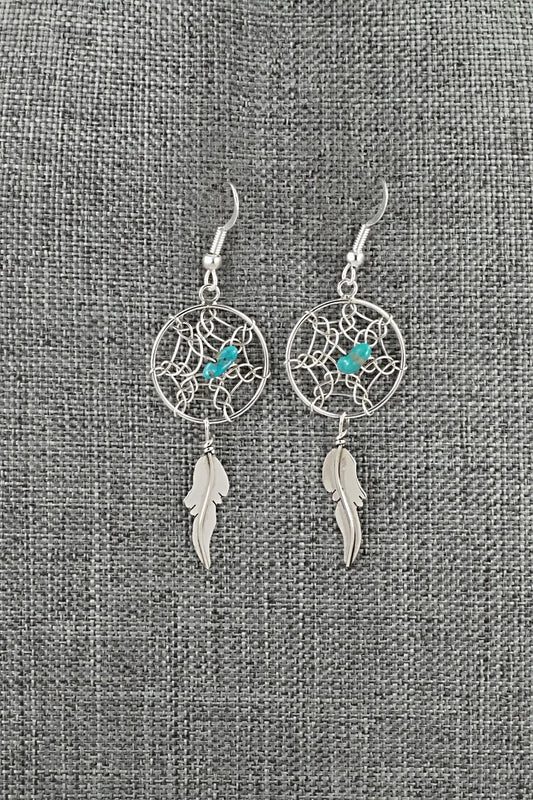 Turquoise & Sterling Silver Earrings - Lorenzo Arviso