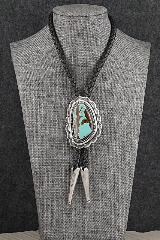 Turquoise & Sterling Silver Bolo Tie - Bobby Johnson