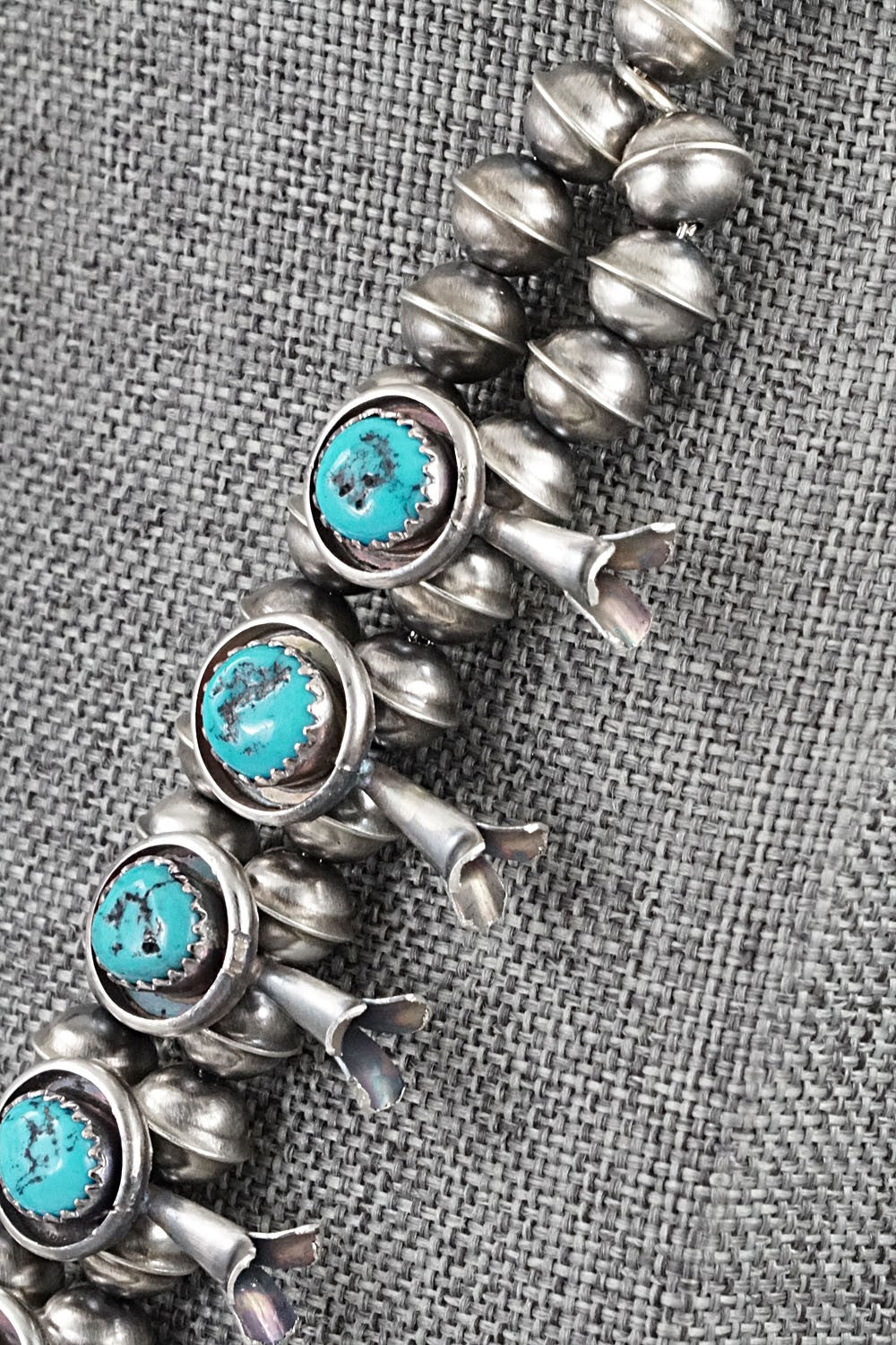 Turquoise & Sterling Silver Squash Blossom Set - Phil Garcia