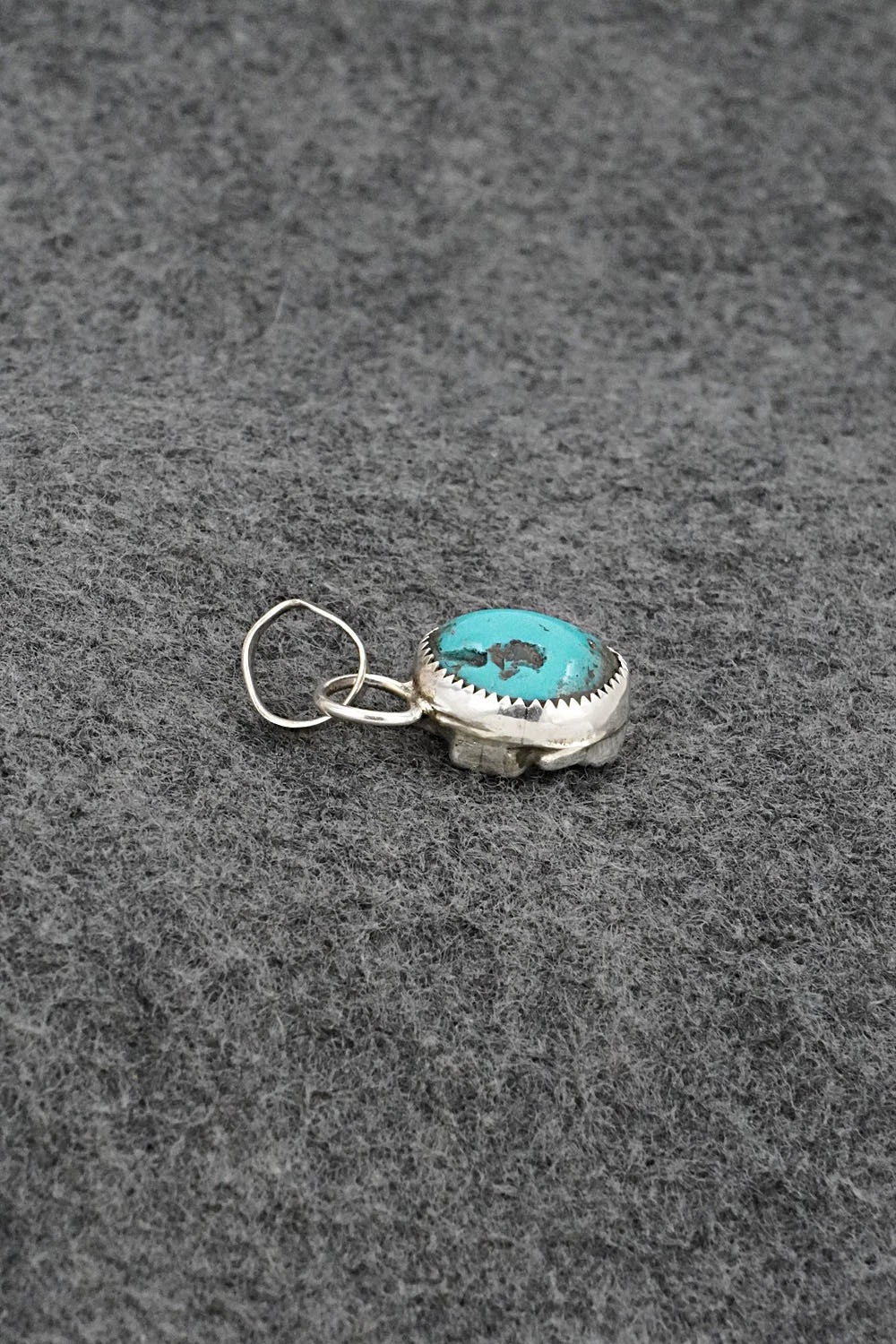 Turquoise, Coral & Sterling Silver Pendant - Priscilla Reeder