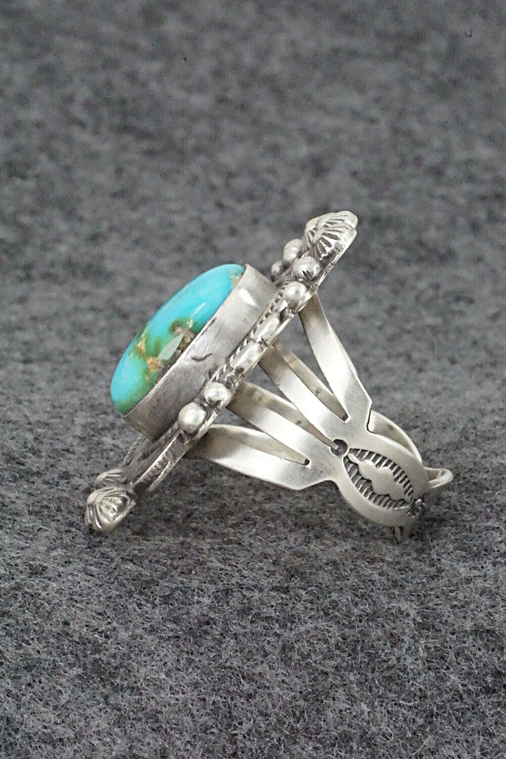 Turquoise & Sterling Silver Ring - Tom Lewis - Size 10