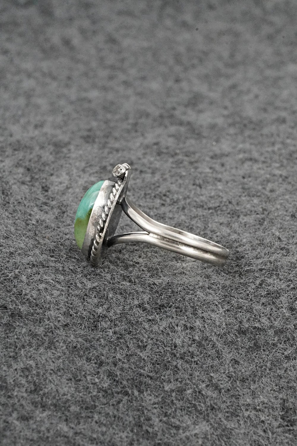Turquoise & Sterling Silver Ring - Rosemary Saunders - Size 8