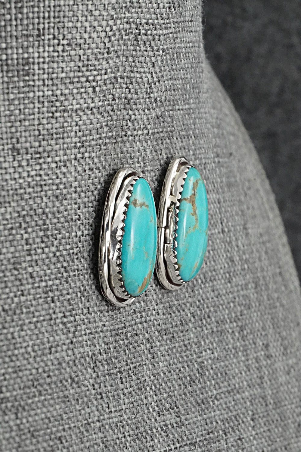 Turquoise & Sterling Silver Earrings - Ernest Hawthorne