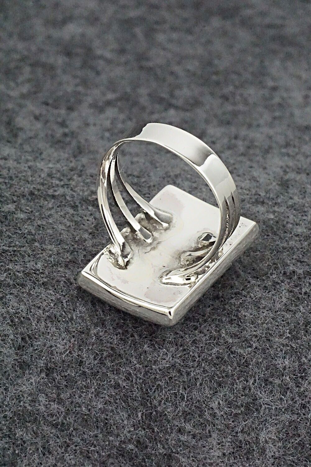 Turquoise, Onyx & Sterling Silver Ring - Harlan Coonsis - Size 7
