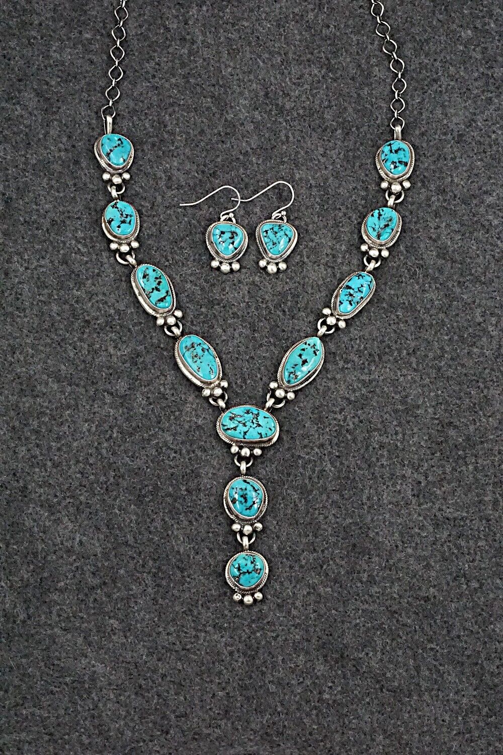 Turquoise & Sterling Silver Necklace Set - Bobby Johnson