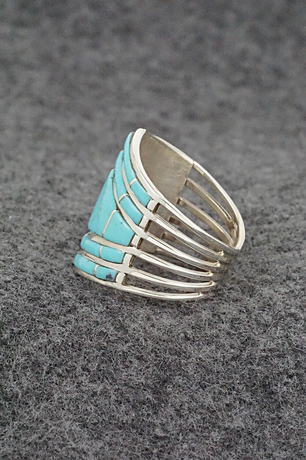 Turquoise & Sterling Silver Ring - Andrew Enrico - Size 8