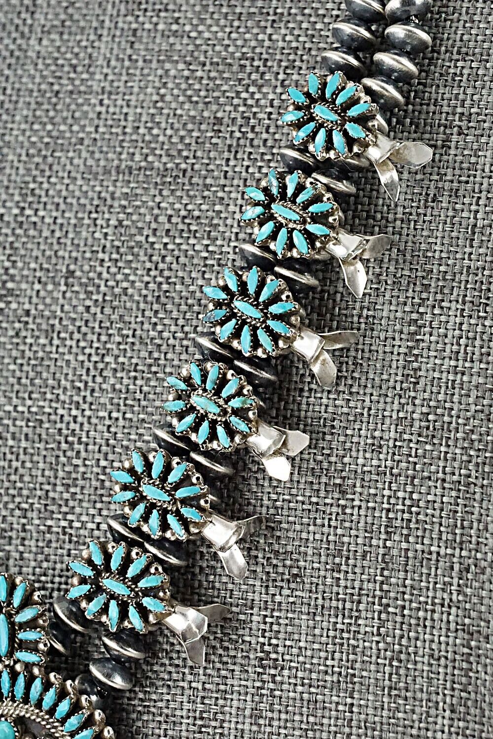 Turquoise & Sterling Silver Mini Squash Blossom Set - Lorna Peina