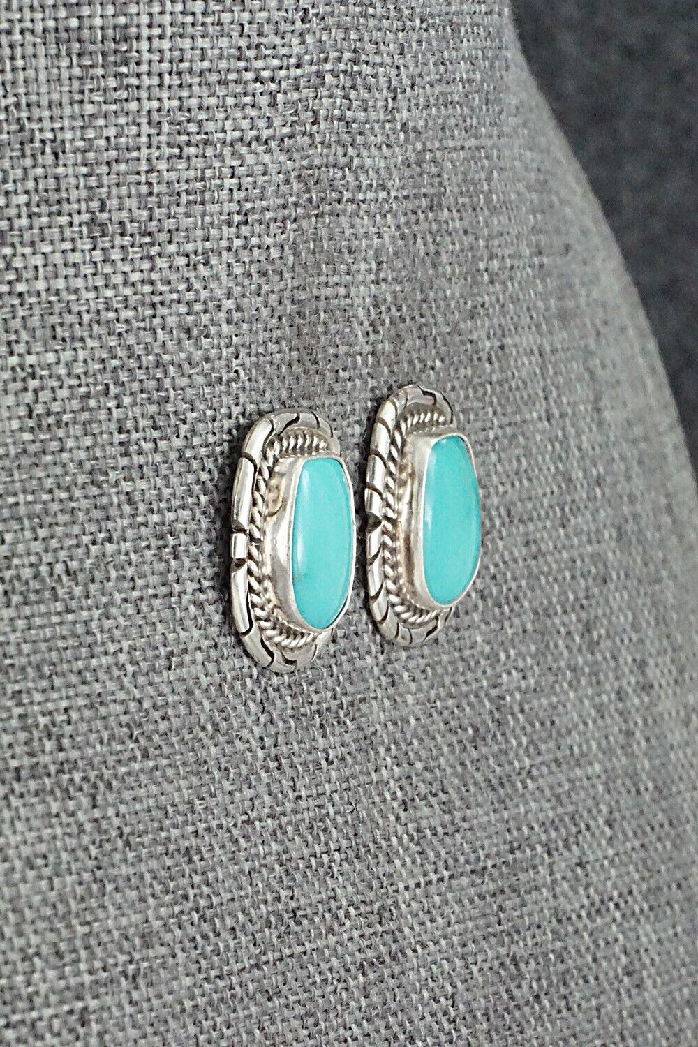 Turquoise & Sterling Silver Earrings - Peggy Skeets