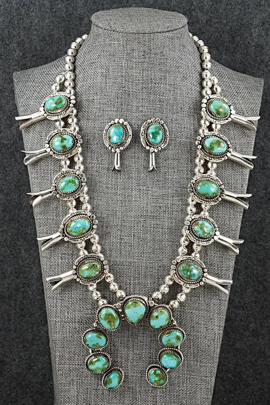 Turquoise & Sterling Silver Squash Blossom Set - Phil Nez
