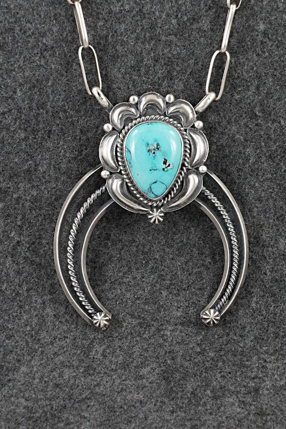 Turquoise & Sterling Silver Necklace - Raymond Delgarito