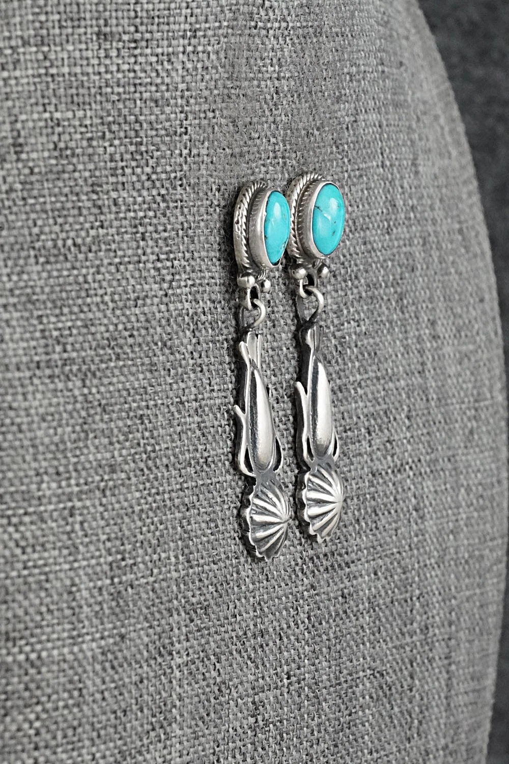 Turquoise & Sterling Silver Earrings - Verley Betone