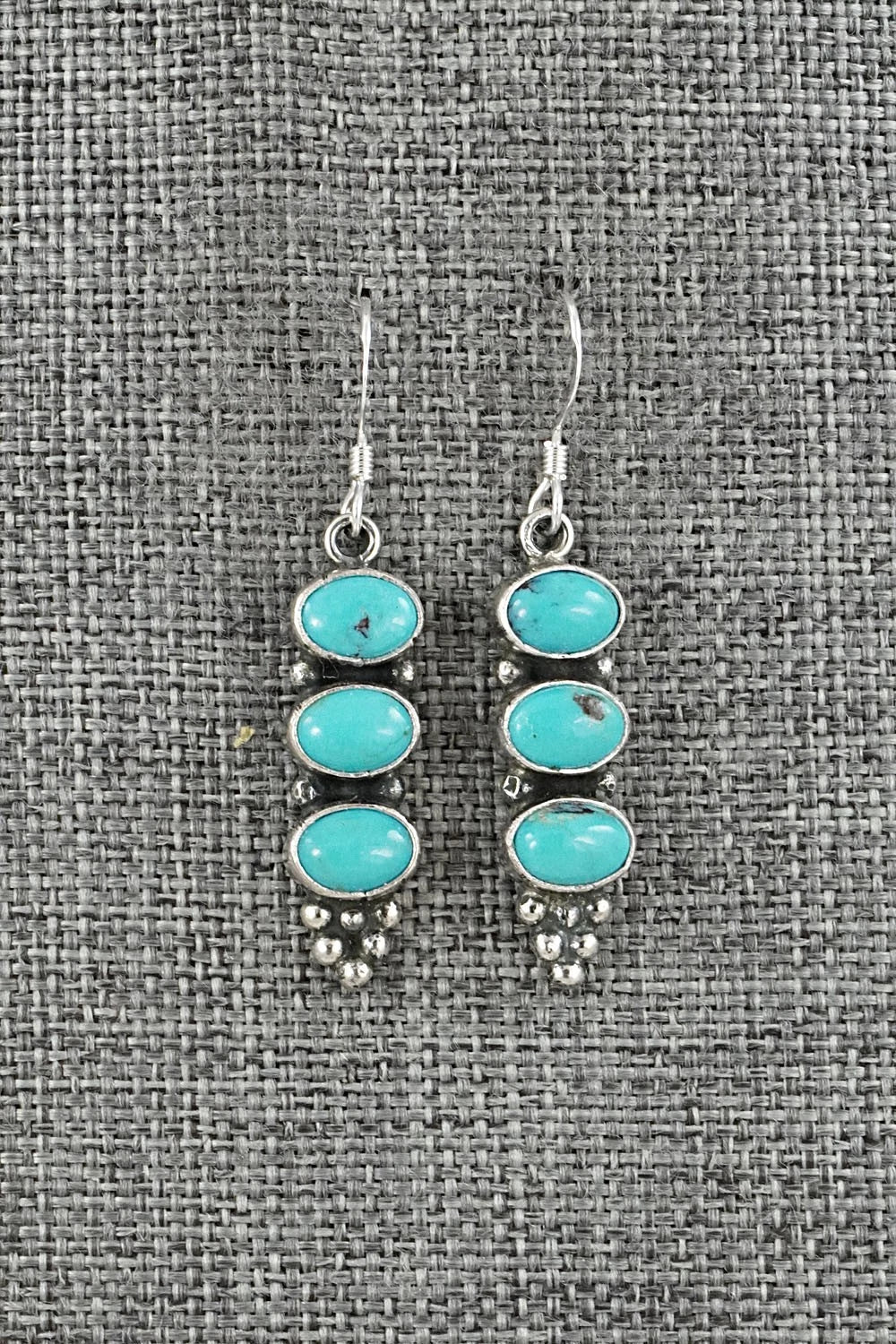 Turquoise & Sterling Silver Earrings - Gary Shorty