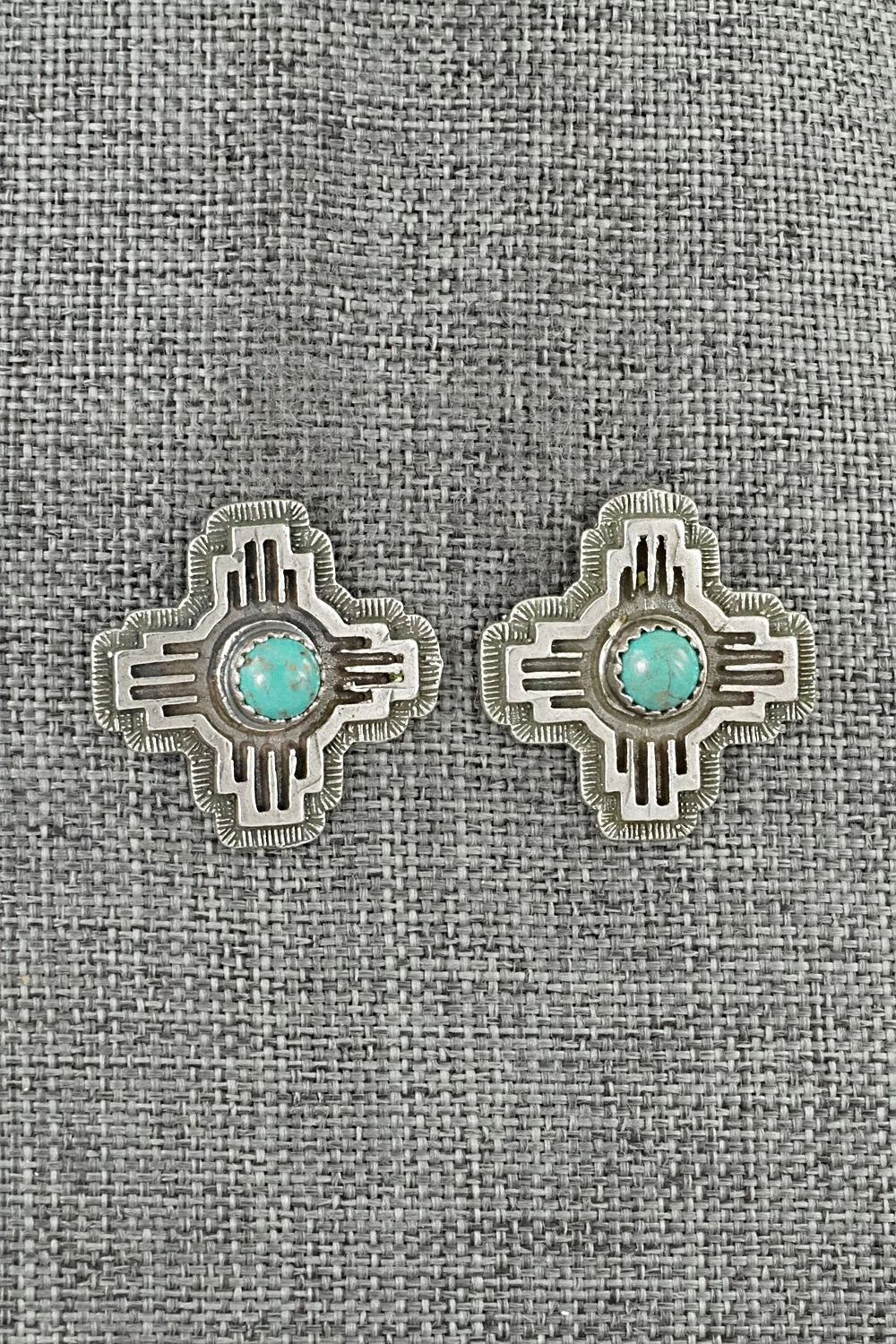Turquoise & Sterling Silver Earrings - Robinson Martinez