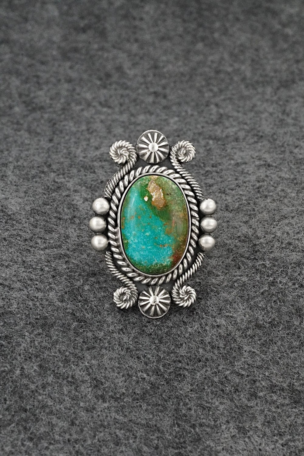 Turquoise & Sterling Silver Ring - Michael Calladitto - Size 8