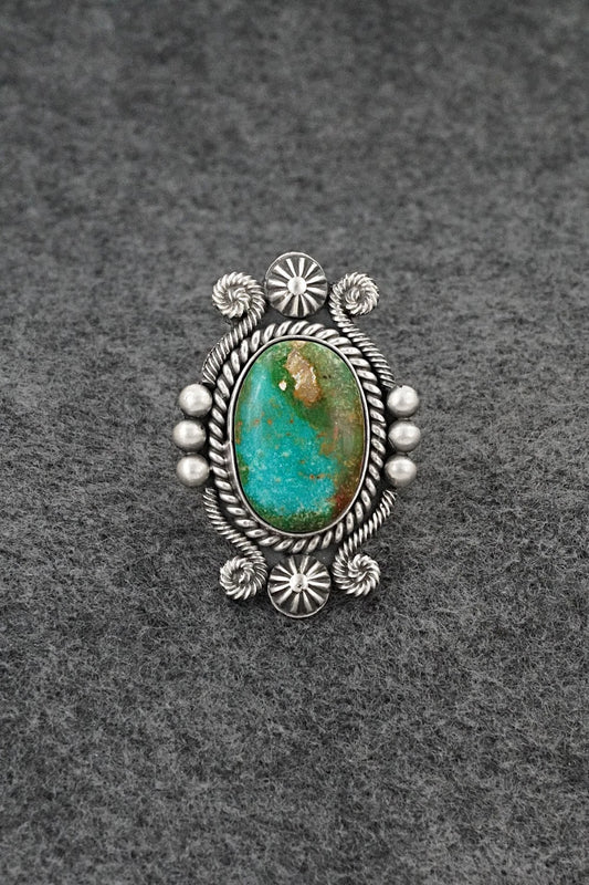 Turquoise & Sterling Silver Ring - Michael Calladitto - Size 8