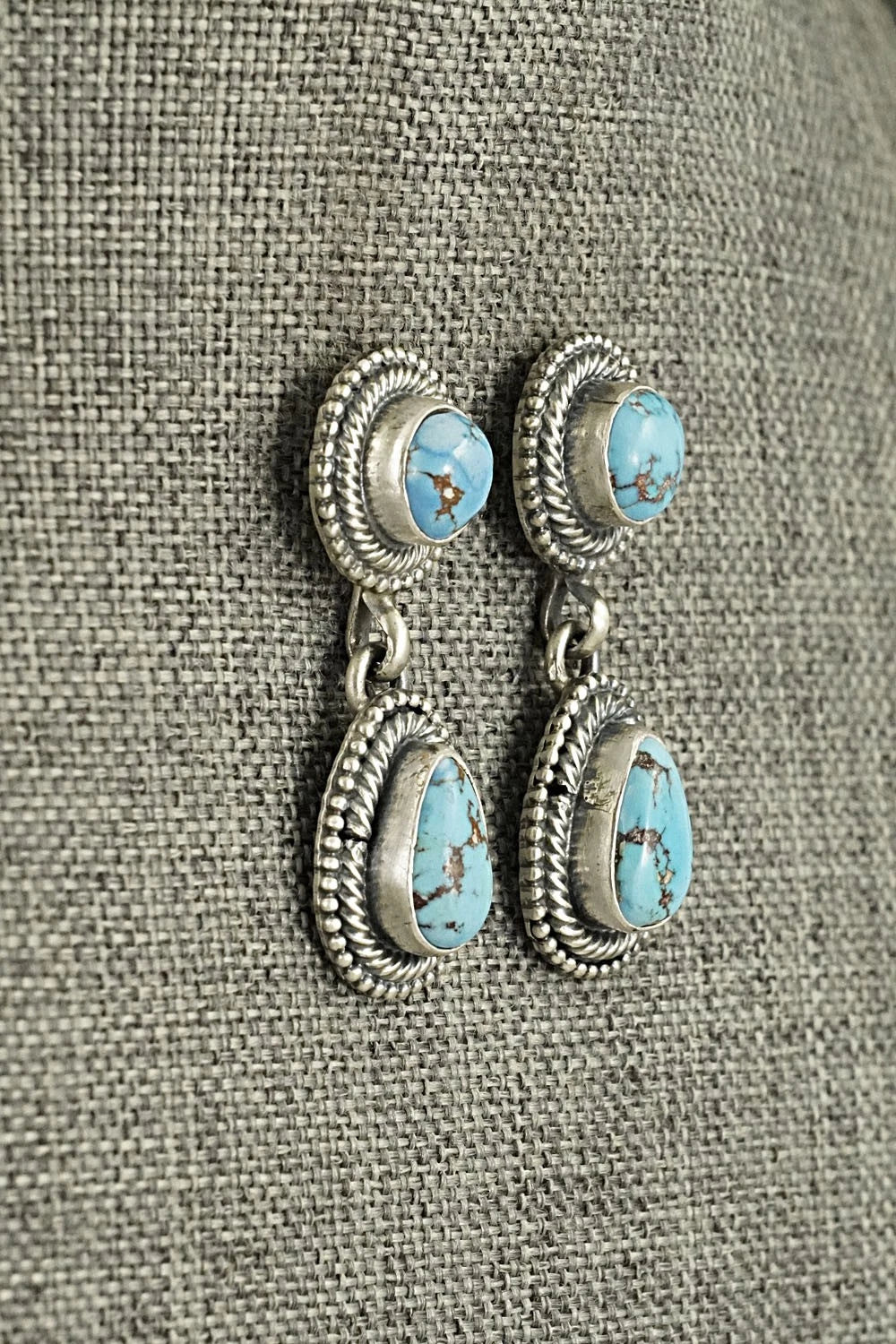 Turquoise & Sterling Silver Necklace and Earrings Set - Darrin Livingston