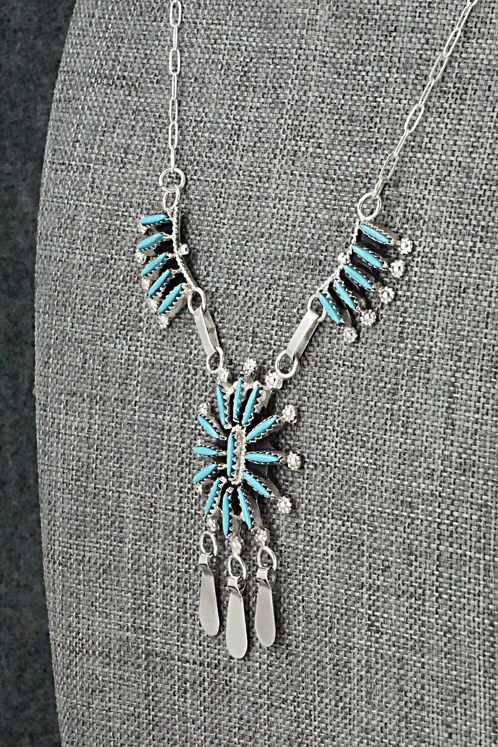 Turquoise & Sterling Silver Necklace - Jack Etsate