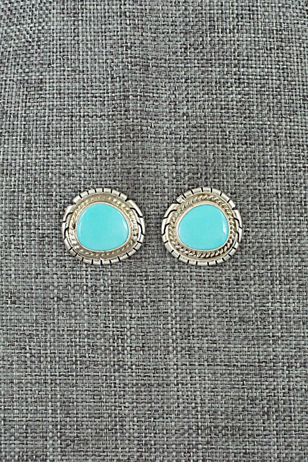 Turquoise & Sterling Silver Earrings - Peggy Skeets