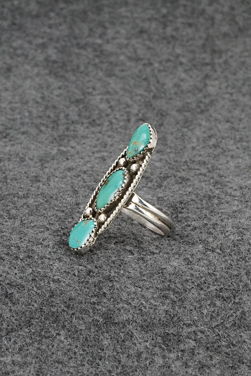 Turquoise & Sterling Silver Ring - Priscilla Reeder - Size 8.5