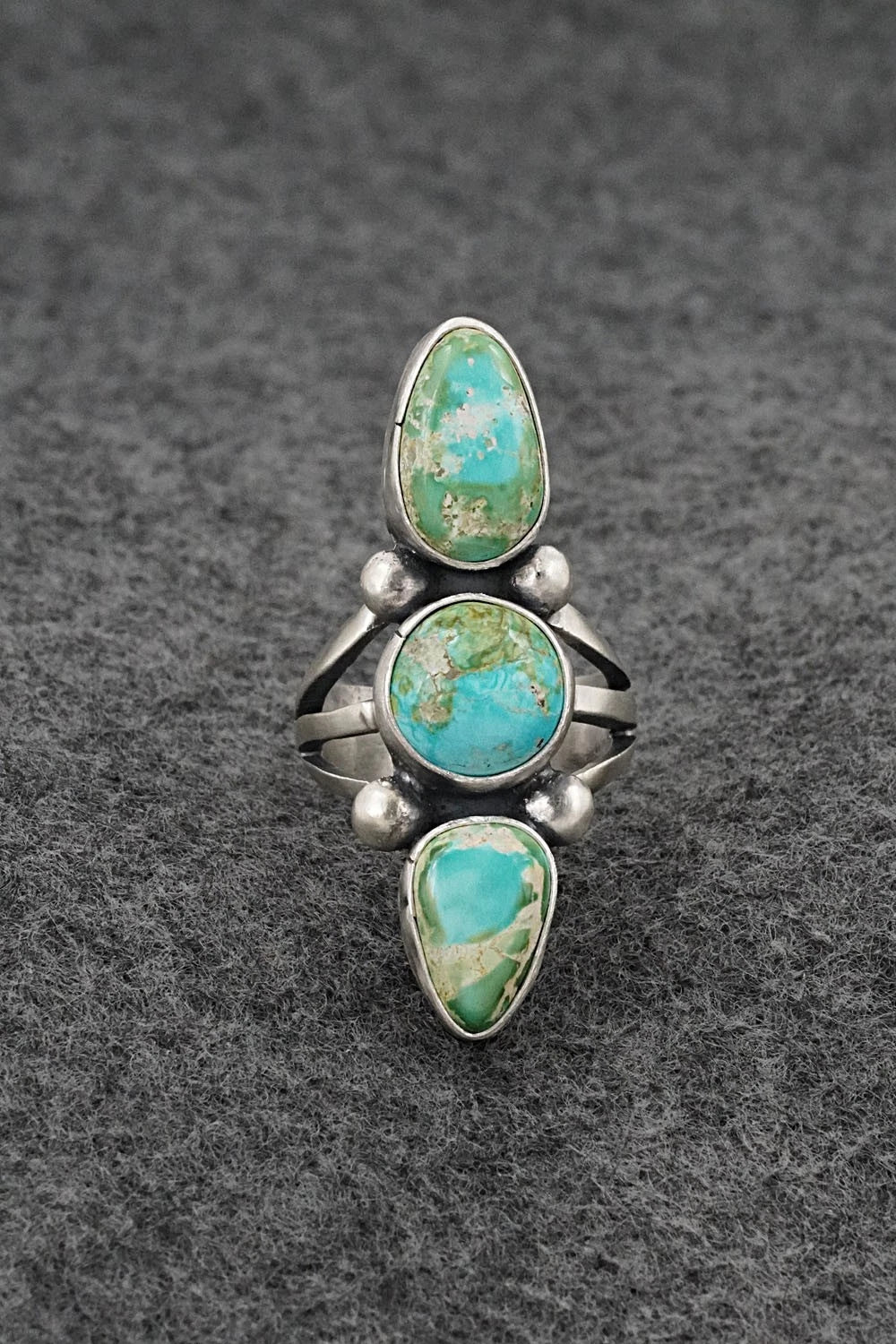 Turquoise & Sterling Silver Ring - Bobby Johnson - Size 6.5