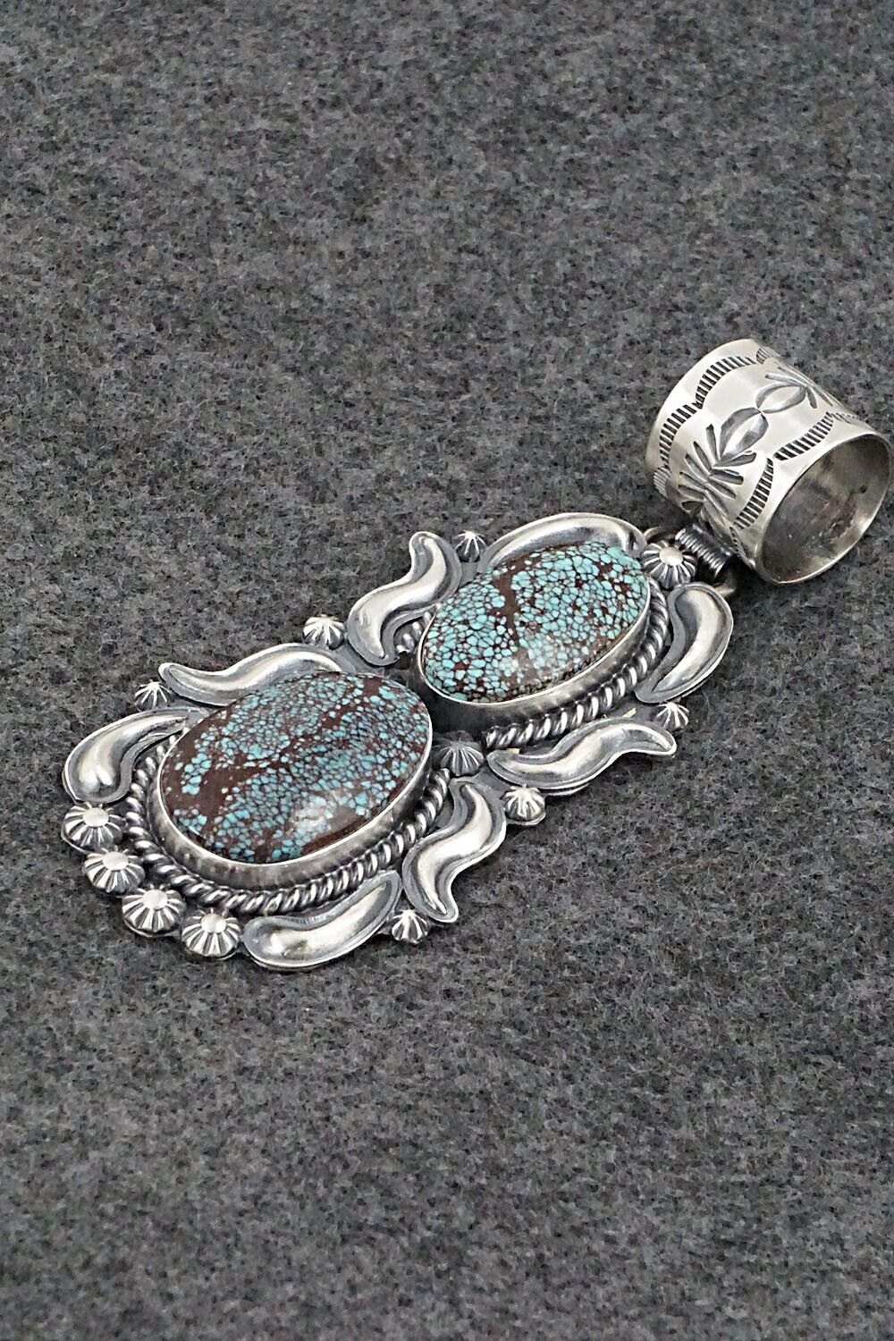 Turquoise & Sterling Silver Pendant - Raymond Delgarito