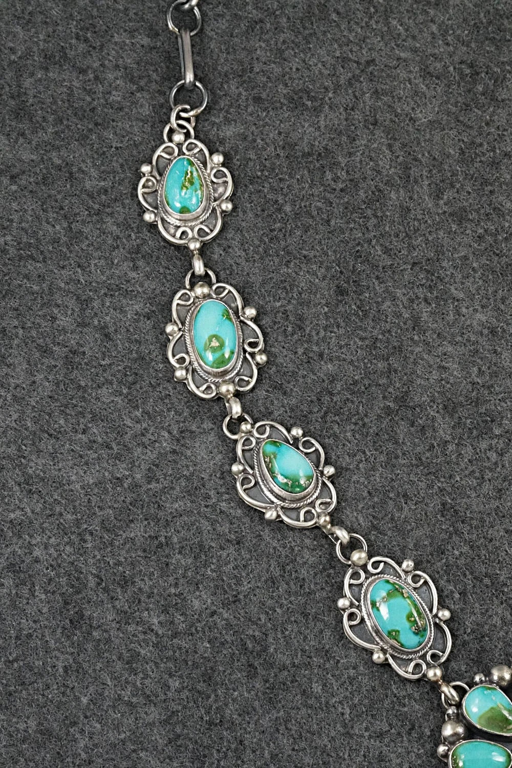 Turquoise & Sterling Silver Necklace and Earrings Set - Kathleen Livingston