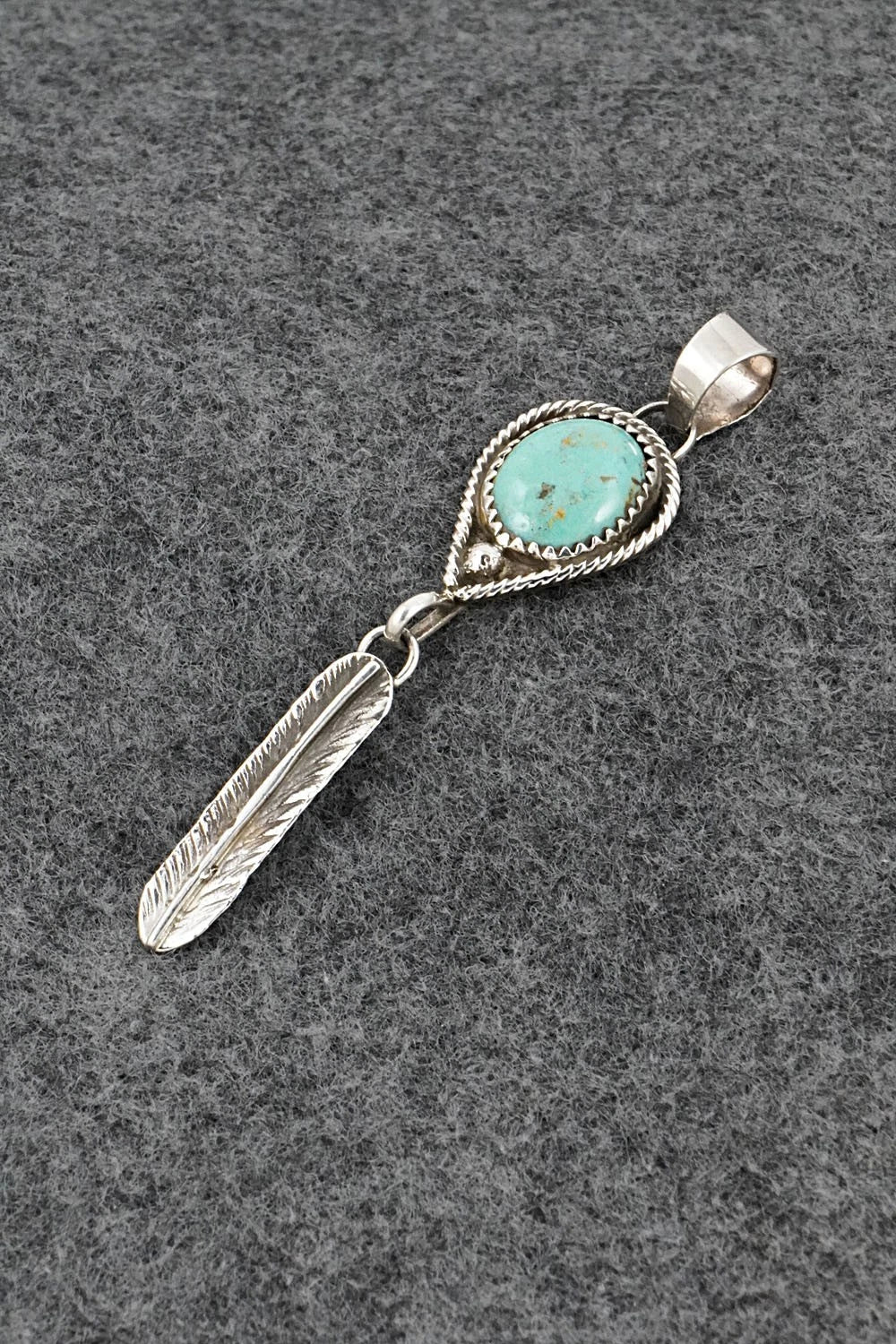 Turquoise & Sterling Silver Pendant - Priscilla Reeder